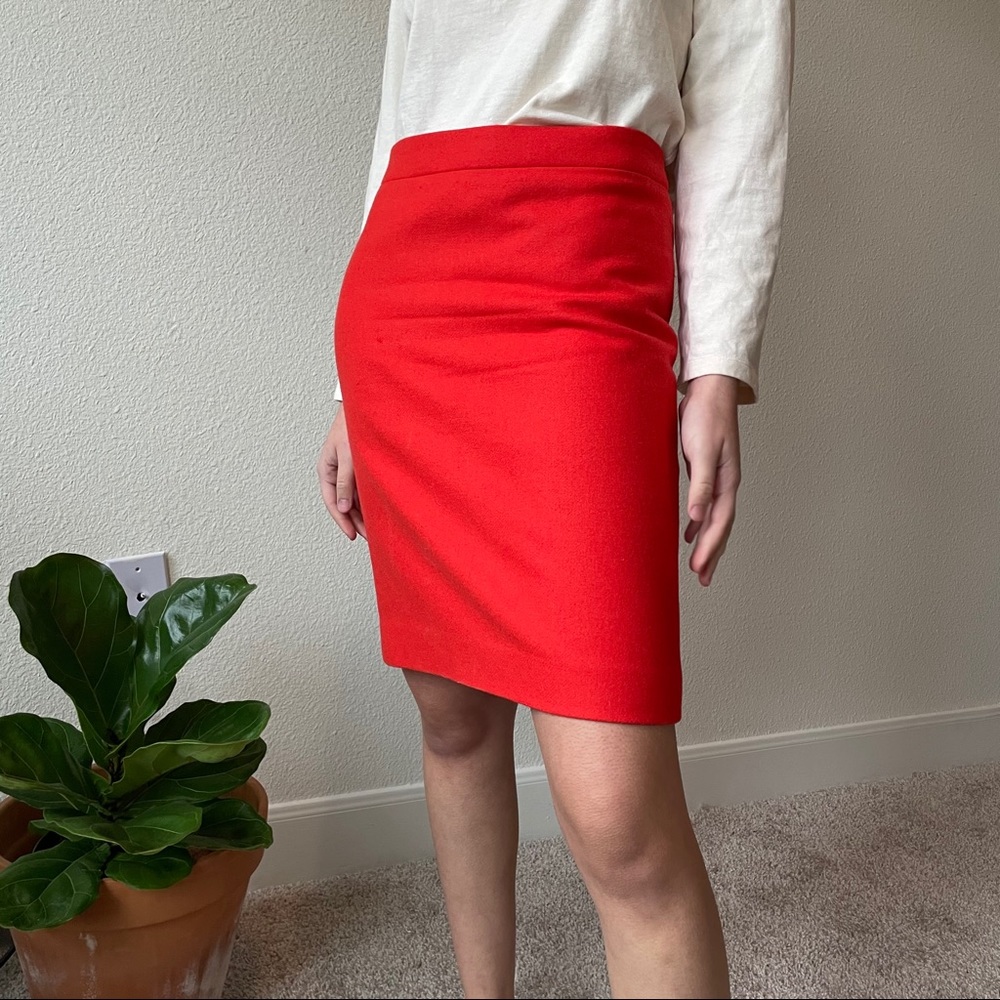 J. Crew red wool skirt